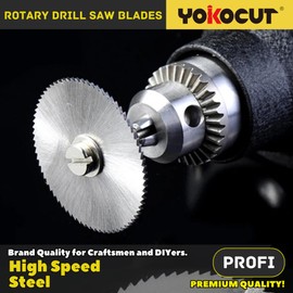 Drill Saw Blades for Dremel Rotary Tool Cutting Wood Metal Plastic Aluminum, 44Pcs Set, 6pcs HSS Cutting Discs, 20pcs Resin Cutting Discs, 10pcs Diamond Cutting Wheels, 8pcs Mandrels