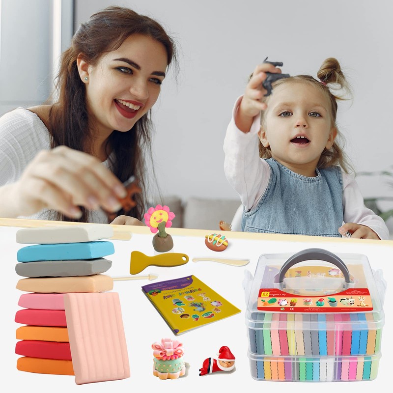 Polymer Clay 50 Colors, Modeling Clay for Kids DIY Starter