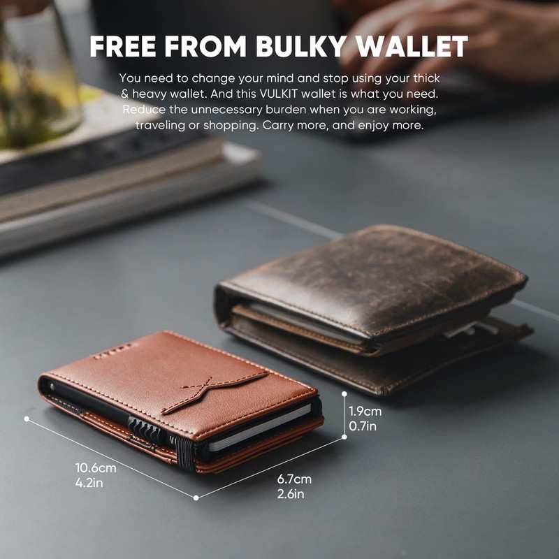 VULKIT Slim Credit Card Holder RFID Blocking Pop Up Card