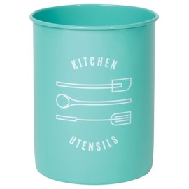 Now Designs Powder-Coated Steel Utensil Crock, Turquoise, 5x6 inches