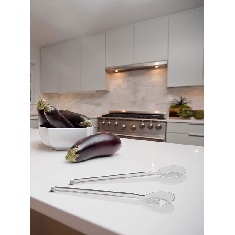 BIESSE CASA CLASSICA Biesse Casa Salad Servers, Plastic, Transparent, Plastic,