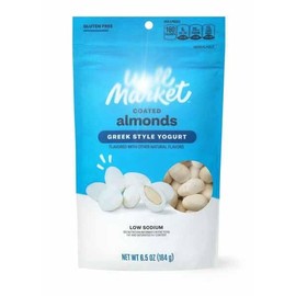 Greek Yogurt Flavored Covered Almonds, Gluten Free Kosher Snack Snacking Food Treat, 6.5oz Well Market Bag