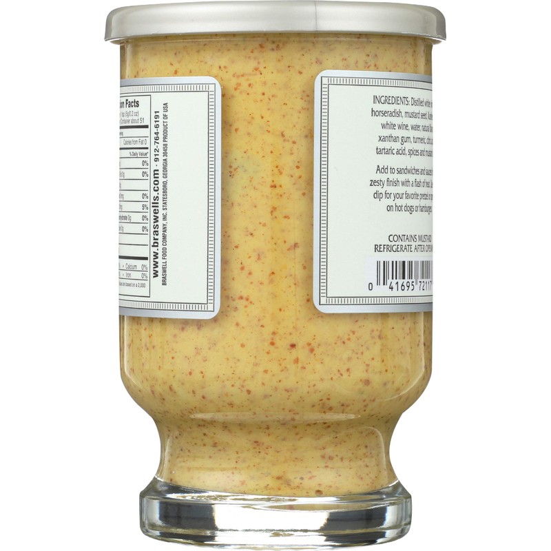 Braswells, Mustard Hot Horseradish, 9 Ounce