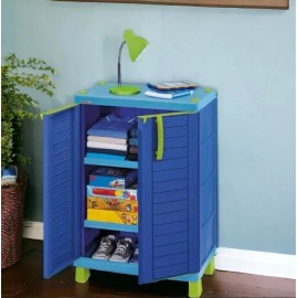 QHogar Armario Mediano Infantil Para Niños Color Azul