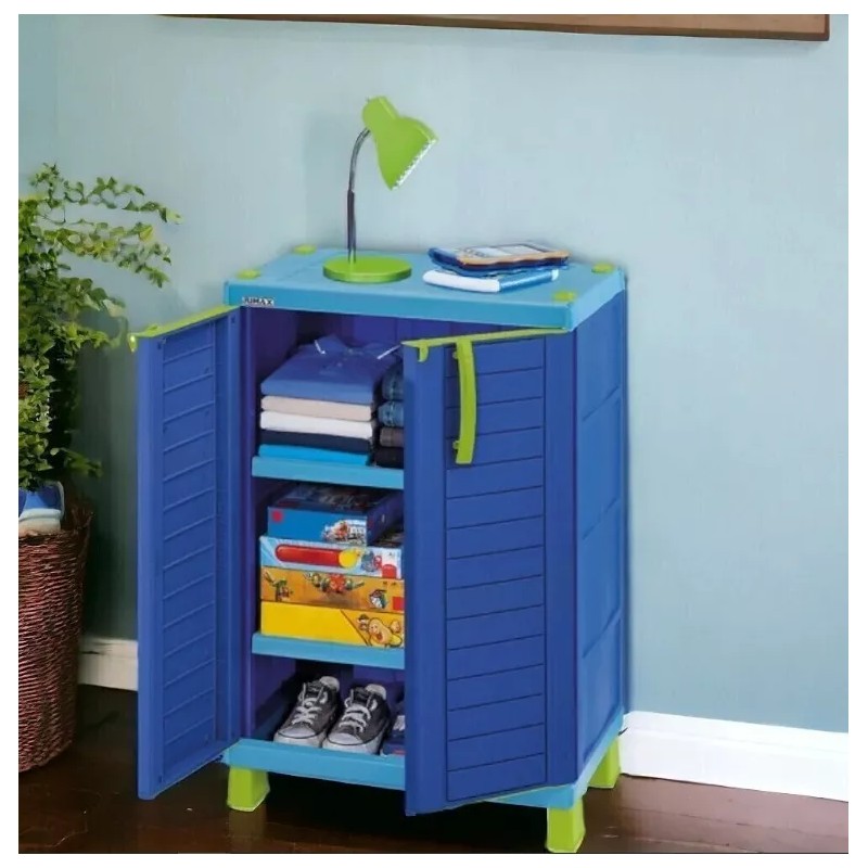 QHogar Armario Mediano Infantil Para Niños Color Azul