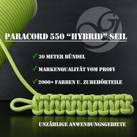 Ganzoo Paracord 550 Rope Brown Beige, 4 mm, Type 3, Nylon Polyester, Hybrid, Bracelet, Dog Lead, Dog Collar, Approx. 250 kg Breaking Load, Outdoor Rope, Camping Cord, All-Purpose Rope, 30 Metres