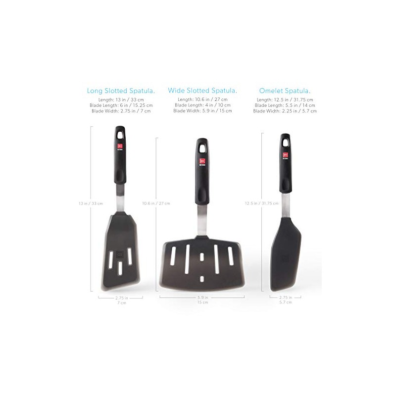 DI ORO Silicone Turner Spatula Set - 6 Piece Kitchen