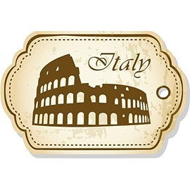 Zirni Italy Colosseum Vintage Retro Grunge Vacation Travel Label Sticker Decal Design