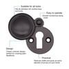Victorian Keyhole Covered Escutcheon for Front Doors 35mm Black| Pack