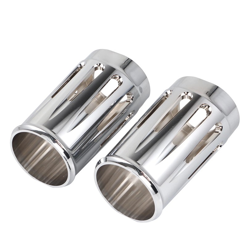 Unbranded Chrome Fork Boot Slider Cover Cow Bell For Harley