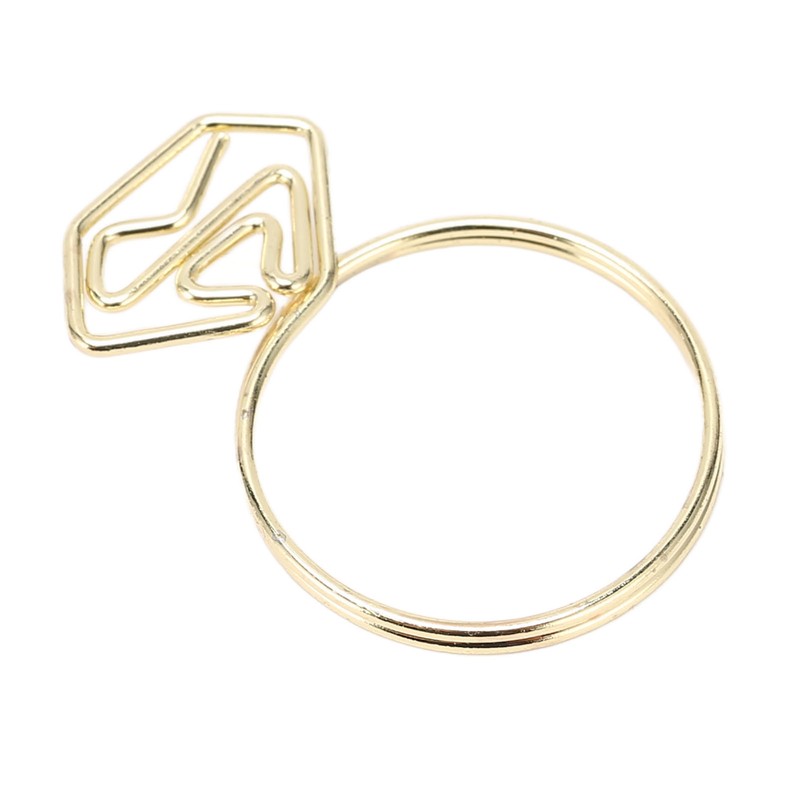100Pcs Cute Paper Clips Ring Style Anti Slip Sturdy Electroplated