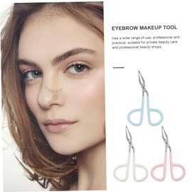 SAFIGLE 6Pcs Scissors Shaped Eyebrow Tweezers Portable Stainless Steel Eyebrow Clip Makeup Tool for Women Trimming for Home and Salon Use