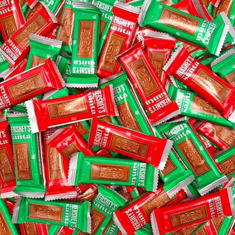 Hershey's Milk Chocolate Santas Snack Size Christmas Candy - 8lbs