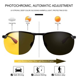 Mens Polarized Photochromic Sunglasses Outdoor Sports Driving Cycling Glasses Women Anti Glare UV400 lightweight Glasses