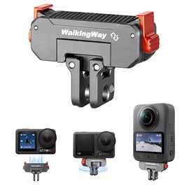 Walking Way 360° Rotation Magnetic Quick Release Mount for DJI Osmo Action 5 Pro/4/3/360, Aluminum Adapter with 1/4” Thread and Foldable Dual-Claws, Accessories for Chest Mount, Tripod, Selfie Stick