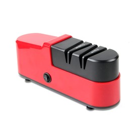 Kitchen knife sharpener electric knife scissor sharpener Polish Slotted Screwdriver Sharpen with Replaceable Wheels (Red)