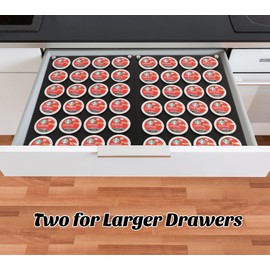 Zovano K Cup Holder Drawer or Countertop,Set of 2 Black K cup organizer Hold 48 Coffee Pod, Wood Coffee Pod holder for office and Kitchen