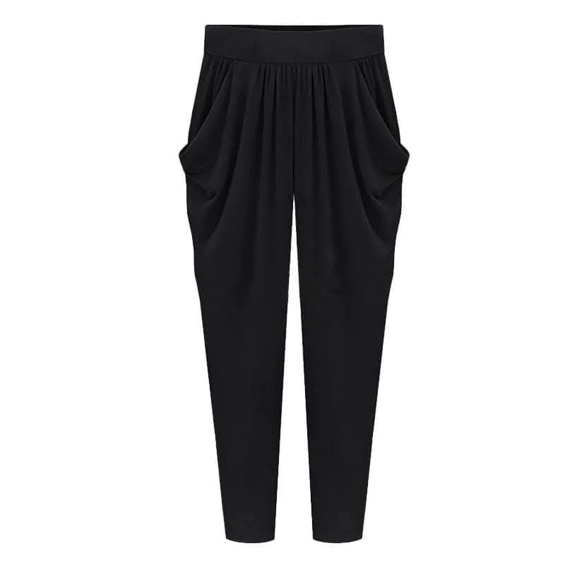 BlackCoco Women's Sarouel Pants, Loose Fit, Yoga, Long, Stretchable, Black,