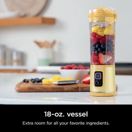 Ninja Blast Portable Blender, Cordless, 18oz. Vessel, Personal Blender For-Shakes and Smoothies, BPA Free, Leakproof-Lid and Sip Spout, USB-C Rechargeable, Dishwasher Safe, Lemon Meringue, BC151LB