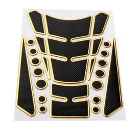 Mtsooning 3D Gas Tank Pad Sticker Replacement for Honda Yamaha Suzuki Kawasaki Gold