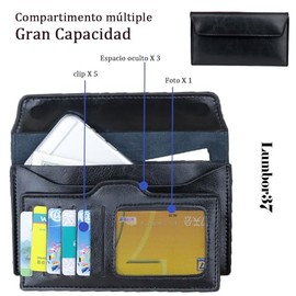 Lumbor37 Carteras de Moda para Mujer Billetera de Cuero PU de Grano Monedero de Gran Capacidad con Cremallera Carteras con Múltiples Tarjetas la Mejor Opción para Regalos (Negro)