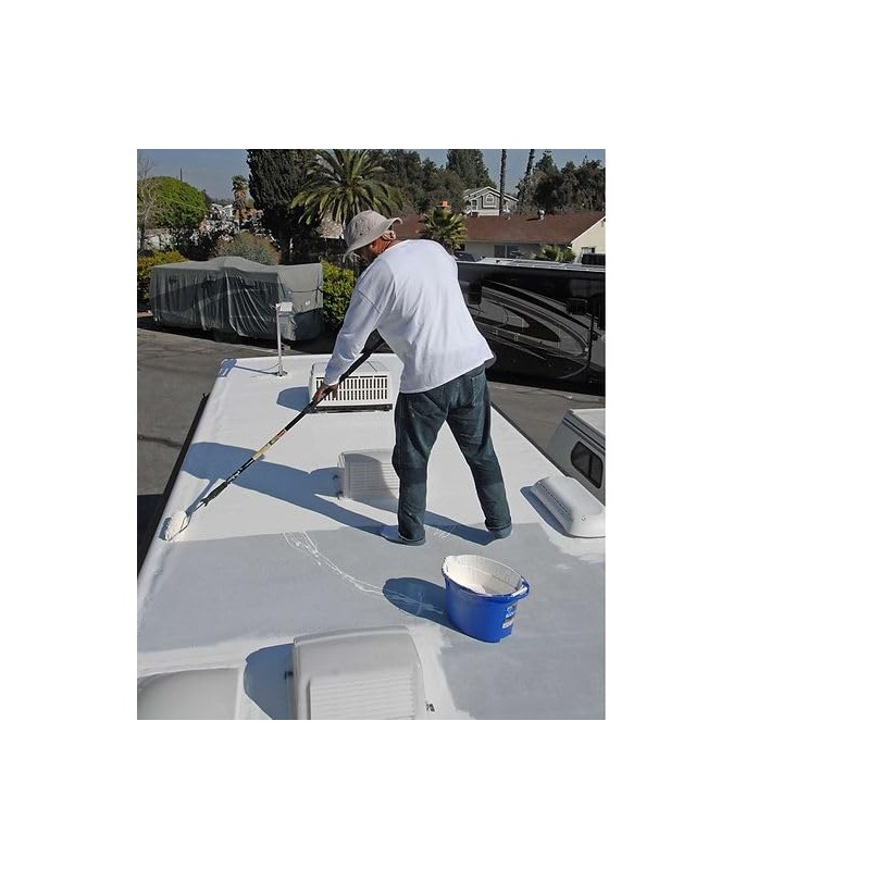 Hercules White RV Roof Coating - Rubber Roof Sealant -