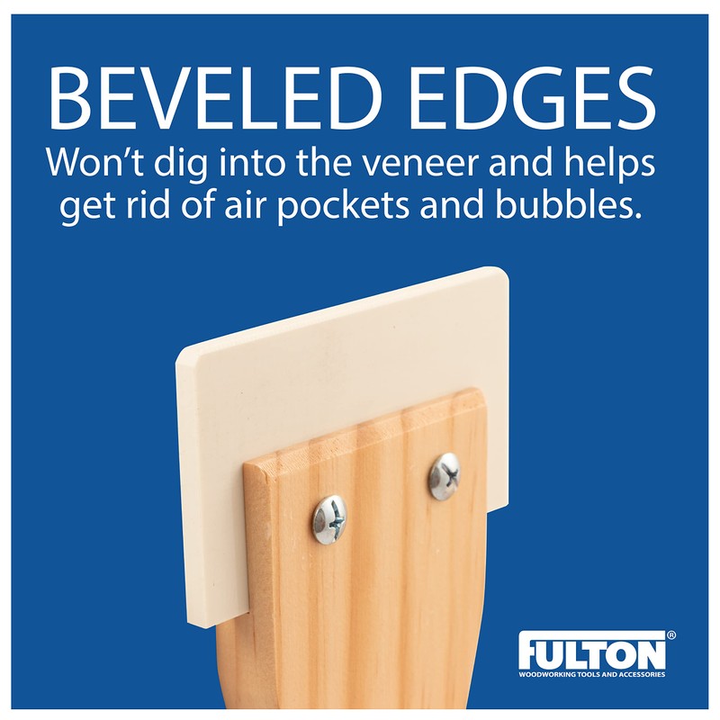 Fulton Veneer Scraper with Beveled Edges and Hardwood Handle for