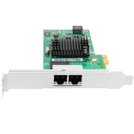 Euqvos PCIe Ethernet Network Card for Intel I350-T2 I350AM2 Chipset PCIe 2.1 x1 1Gb Dual Port RJ45 LAN Card Support Windows Server/Windows/Linux/VMware/ESX