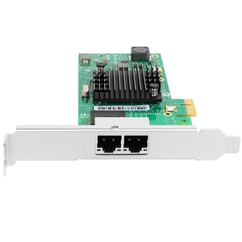 Euqvos PCIe Ethernet Network Card for Intel I350-T2 I350AM2 Chipset