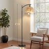 Oneach Boho Rattan Floor Lamp for Living Room, Farmhouse Standing