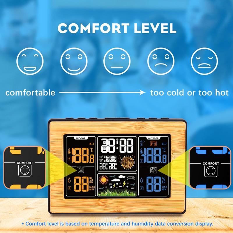 LCD Weather Forecast Station with RCC Receiving Function Wireless Thermometer