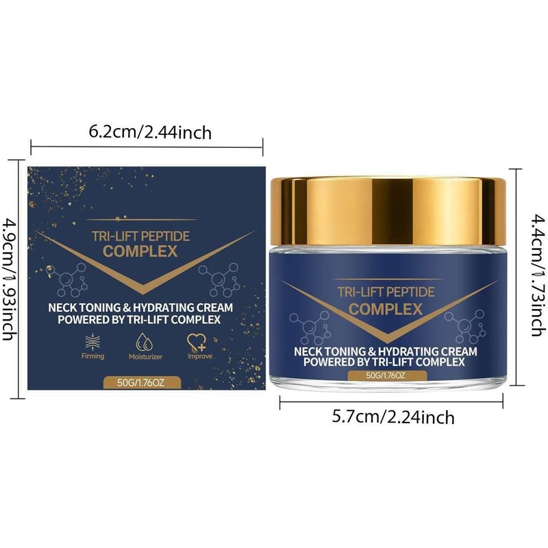 3 Jars Tri-lift Peptide Complex Cream, Cream Neck Firming Moisturizer