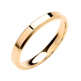 Old English Jewellers 9ct Yellow Gold 3mm Bevelled Edge Wedding Band Ring size J K L M N O P Q R S T (K)