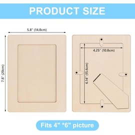 Wooden Picture Frame Set, 6 Pieces 19 x 14 cm Children's Picture Frame Craft Sets for DIY Wood Colour Gifts Decoration Children's Picture Frame for Painting for Children, Decoration, Wedding, Painting