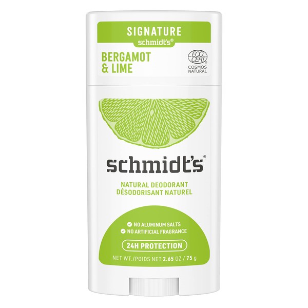 Schmidt's Natural Deodorant Stick Bergamot and Lime Pack of 2 Aluminum Free Vegan
