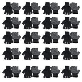 HAMILO Fingerless Work Gloves, Anti-Slip, Thin, Work Gloves, Smartphone Operation, Set of 20