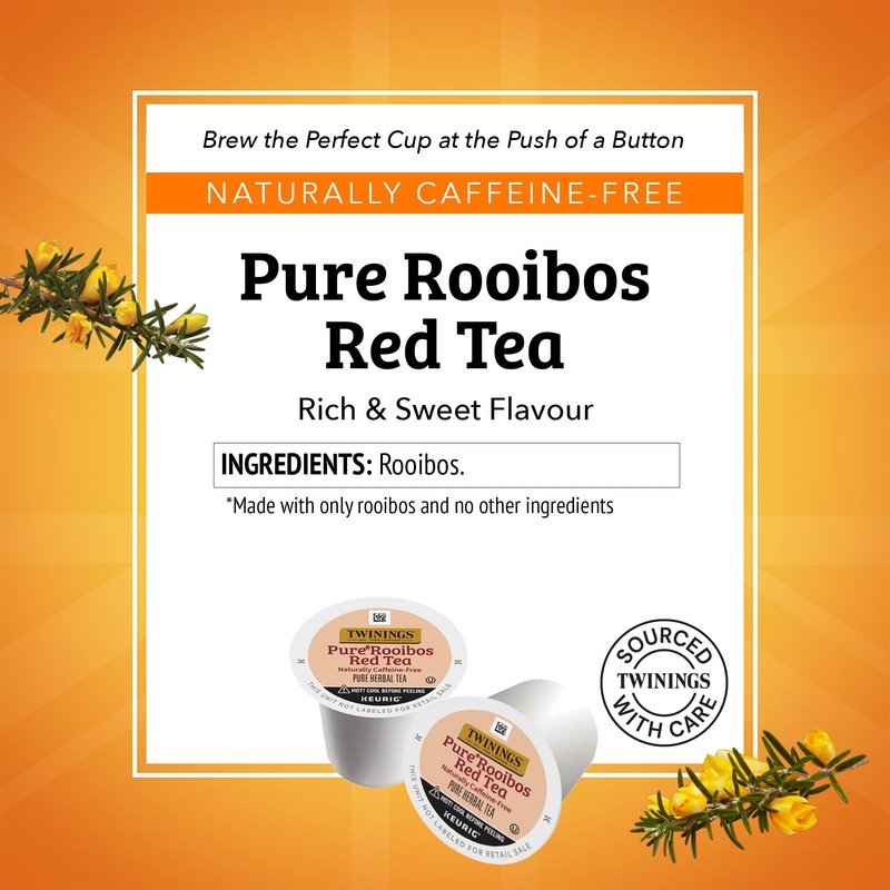 Twinings Pure Rooibos Red Tea K-Cup Pods for Keurig, 24