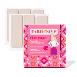 Fabhesive-Non-Slip Rubber Grip Tape for Skirts | Prevent Skirts from Twisting Around | 6 Reusable Adhesive Strips