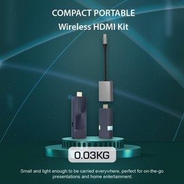 CastGo, Wireless Display, 5G Wireless HDMI Extender and Receiver, 4K@30Hz, 2 Split Screens, Support AirPlay, Miracast, Chromecast, Transmitter and Receiver