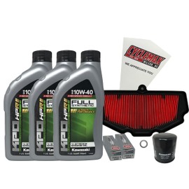 Cyclemax Full Synthetic Tune Up Kit with Spark Plugs compatible with Kawasaki 2017-2023 Ninja 650
