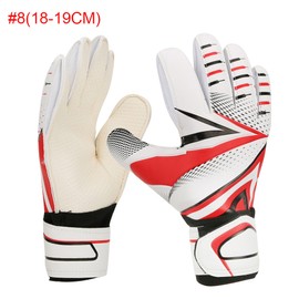 Latex Red Adults Professional Durable Football Soccer Goalkeeper Goalie Gloves Fingers Protector#8(18-19CM)