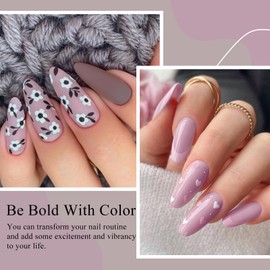 MTSSII Gel Nail Polish Set, 8PCS Nude Brown Violet Gel Nail Polish Kit, Soak Off UV/LED Nail Polish Nail Art Design Salon Home Gifts for Women