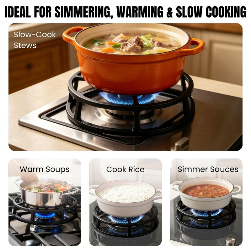 9.45 Inch Heavy Duty Cast Iron Heat Diffuser for Gas