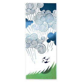 JIKAN STYLE kenema Tenugui, Hand Towel, Stylish, Dyed Cotton, Made in Japan, Overseas Souvenirs, Traditional Crafts, Spring, Seasonal Rain, Cotton, Mail-bin, Approx. 13.8 x 35.4 inches (35 x 90 cm),