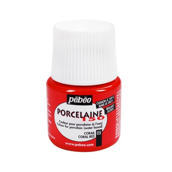 PEBEO Porcelaine 150, China Paint, 45 ml Bottle - Coral Red