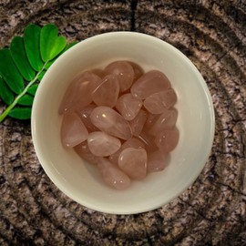 Ethically Sourced Healing Crystals Rose Quartz AA Grade Three Tumbled Stones and One 100% Silk Pouch (Rose Quartz)