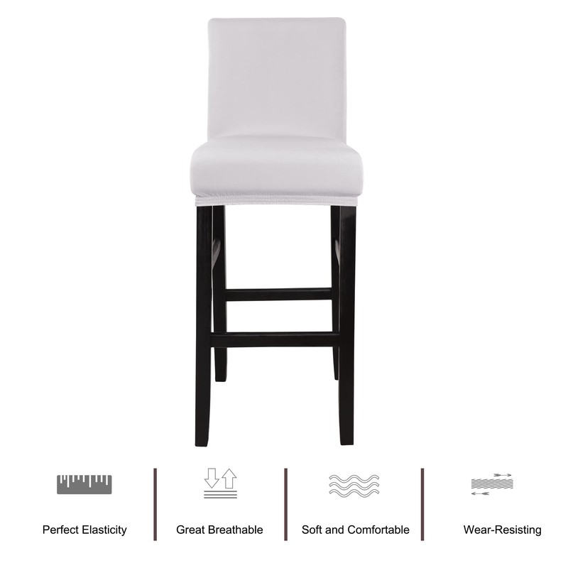 PiccoCasa Set of 2 Bar Stool Covers with Elastic Bottom,