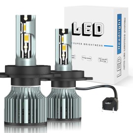 SHENKENUO Bombillos LED Focos Para Auto Carro H4 Luz De Coche Faros Faro Delanteros 2PC