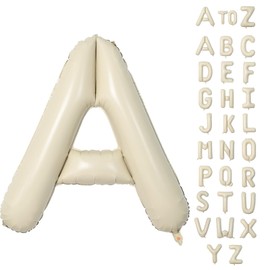Lausatek Alphabet Letter Balloons, A, English, Letters, 40 Inches, Large Combination, Birthday, Birthday, Decoration, Events, Anniversaries, Parties, Approx. 35.4 inches (90 cm), Dull White