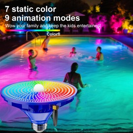 XMPTYN LED Pool Light Bulb for Inground Pool, RGBW Swimming Led Pool Lights Bulb for Above Ground Pool with Remote Control – 120V Color Changing Inground Pool Light Bulb, E26 Base - 70W